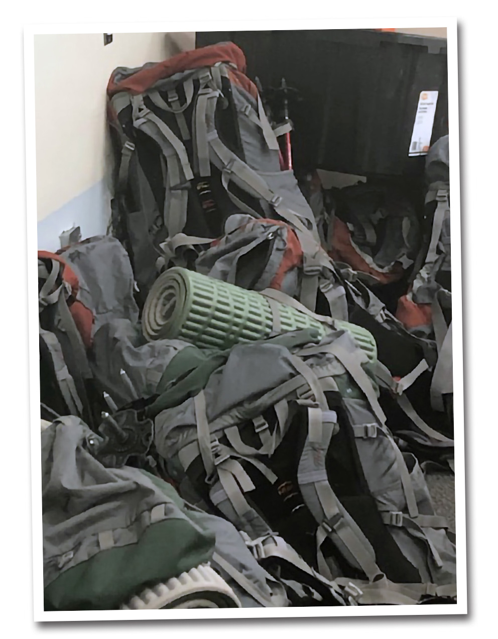 Backpacks ready for an outreach trip