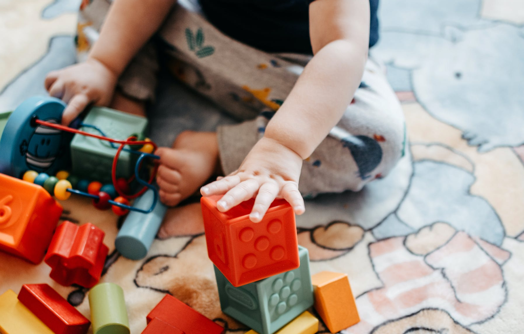 Child playing with blocks
