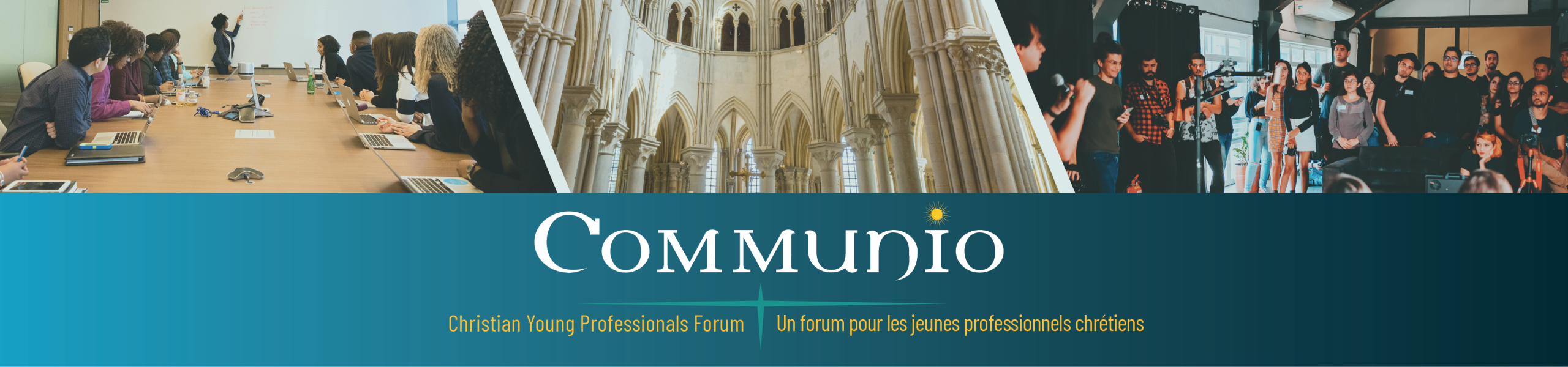 Communio banner in English and French